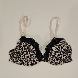 Calvin Klein Vintage Animal Print Bra with Black Lace